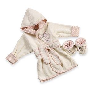 Just born naturals robe and bootie set